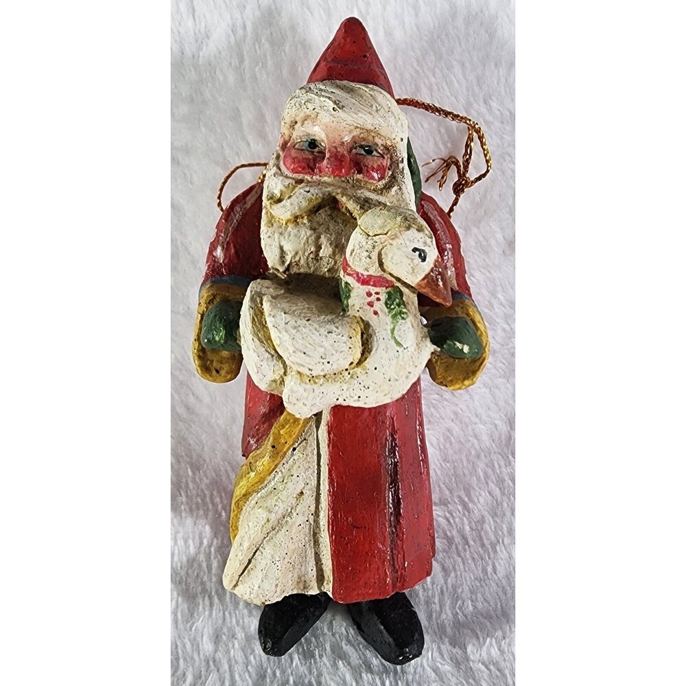 House Of Hatten Santa Goose Christmas Ornament Holiday Decor Old World Rustic